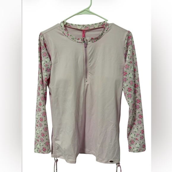 Betsey Johnson Long Sleeve Half Zip Rash Guard Size L NWT - Picture 8 of 9